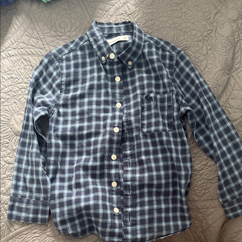 Abercrombie Kids Blue Checkered Button-Down Shirt